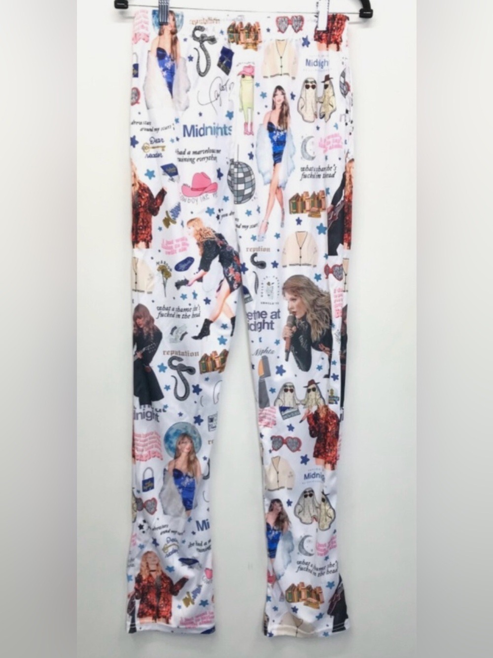 Taylor Swift Satin Pajama Pants Pockets Women’s LG Swifty Sleep Eras Reputation